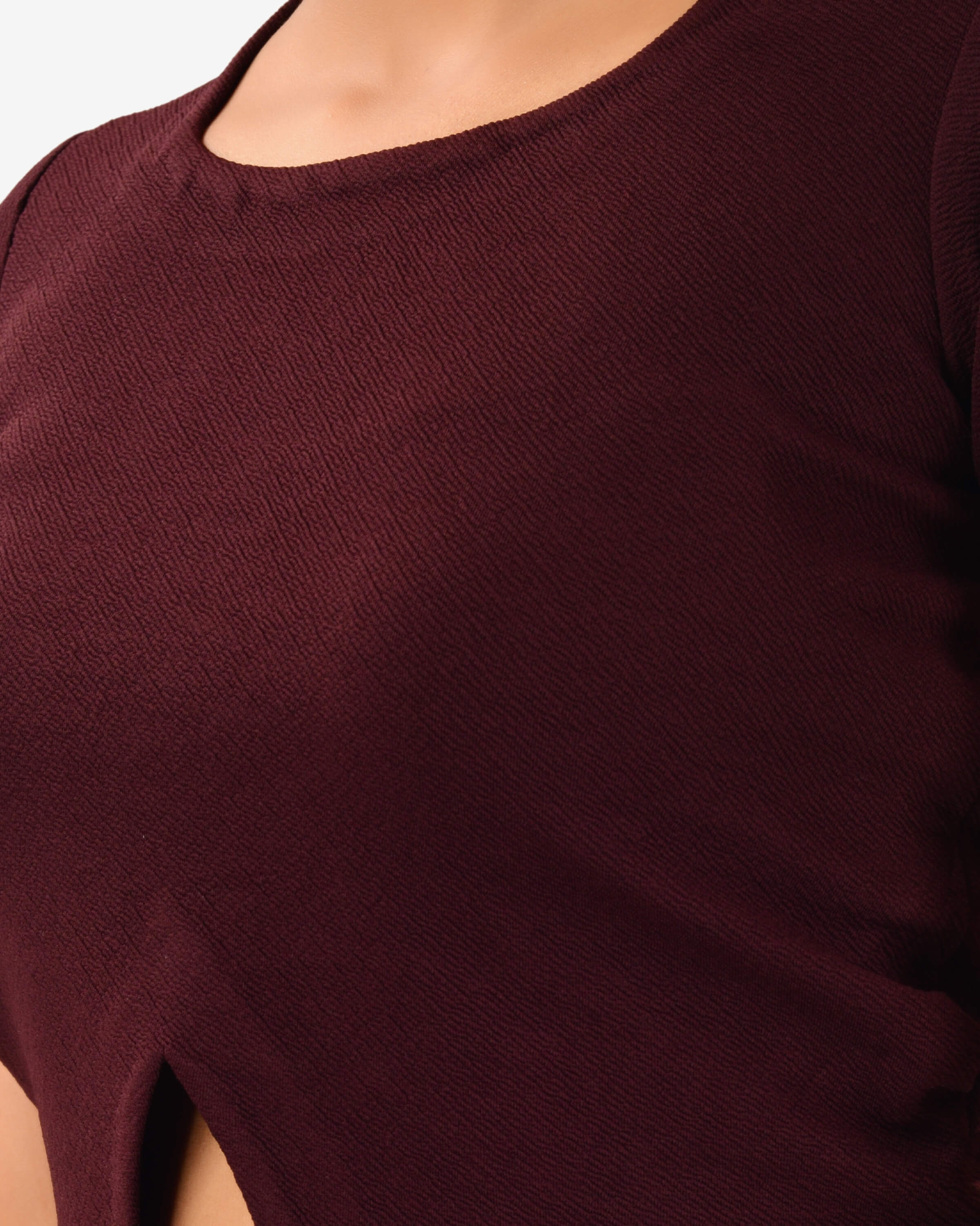 Burgundy Bliss Back Tie up Crop Top: Sip in Style